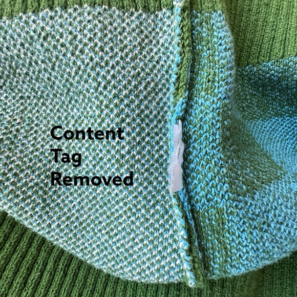 ZARA MUSHROOM SWEATER LIKE NEW BLUE & GREEN CHECKERBOARD COTTON BLEND | SMALL - Picture 9 of 10